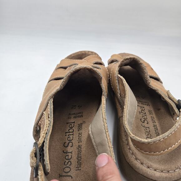 Josef Seibel Men\'s Sandals Tan Woven Leather Size 9 Handmade In Germany main image 5